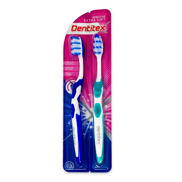 Dentitex Premium Toothbrushes - Sensitive Extra Soft 2 Pack